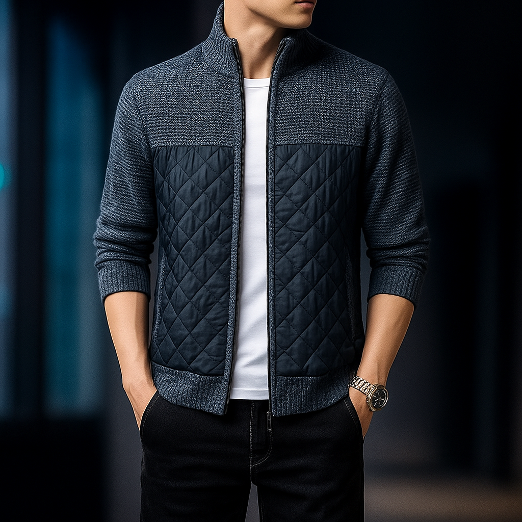Diamond Stitch Classic Zip-up