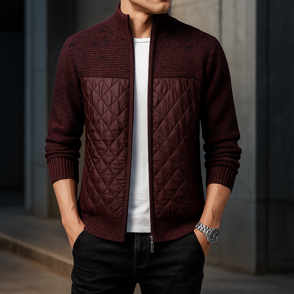 Diamond Stitch Classic Zip-up