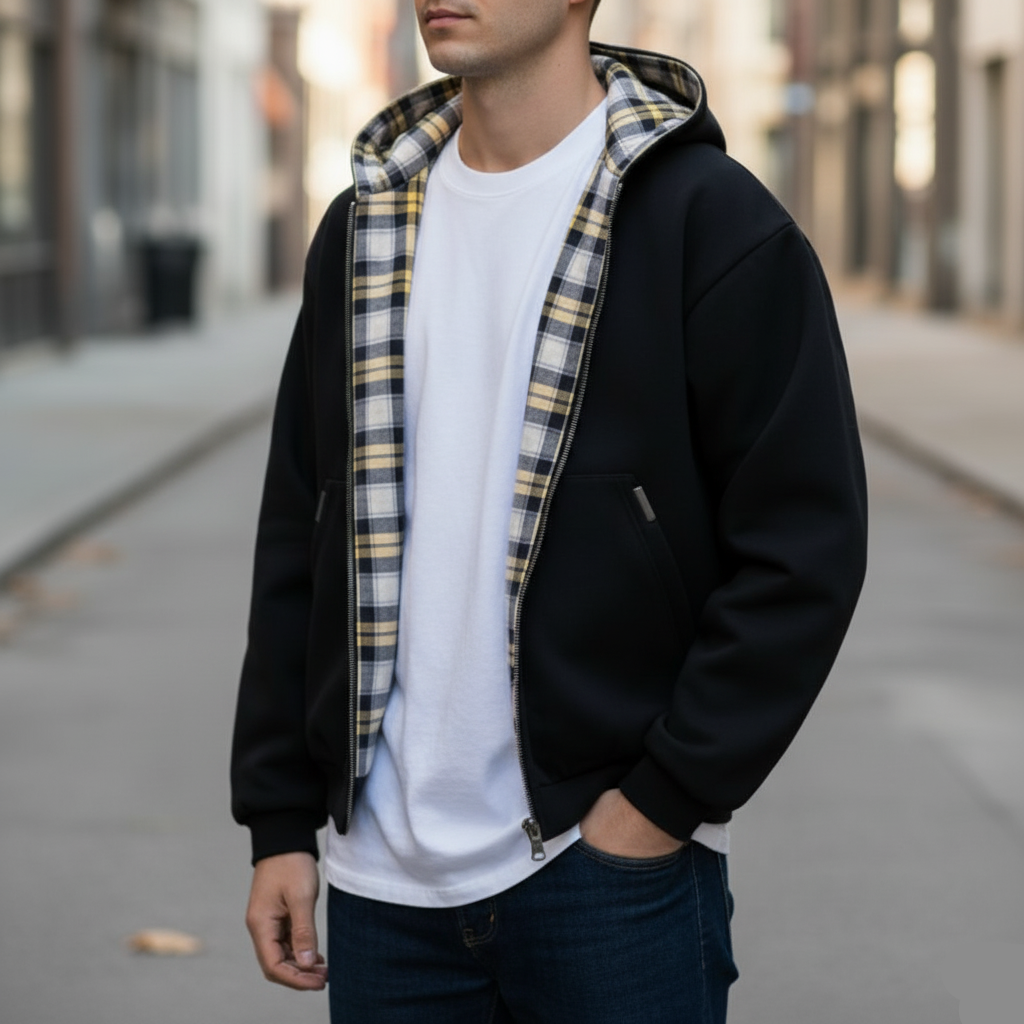 Double-Cut Reversible Hoodie