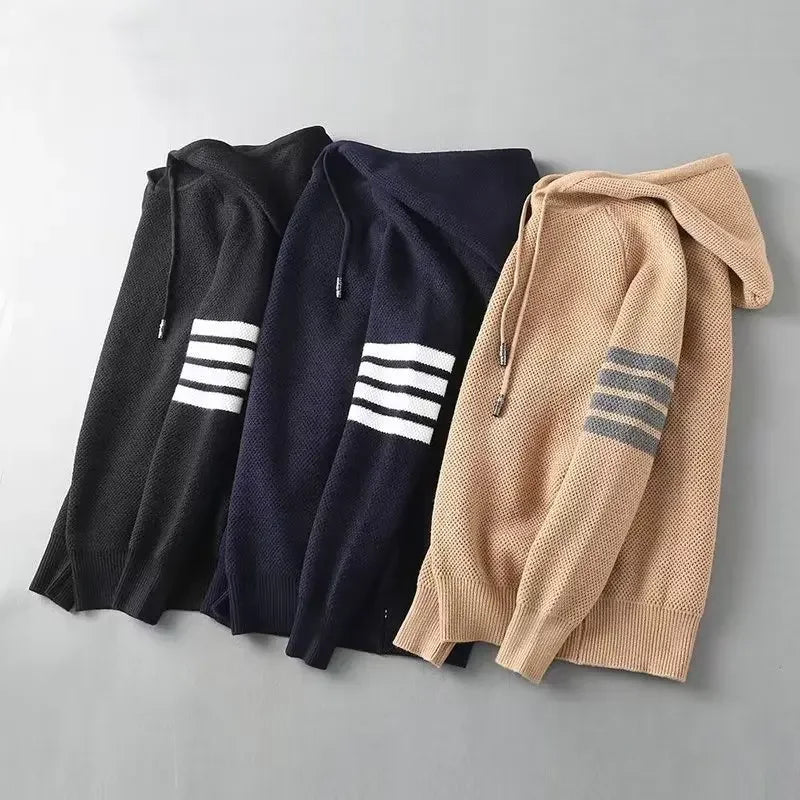 Marqeville Striped Knit Hoodie