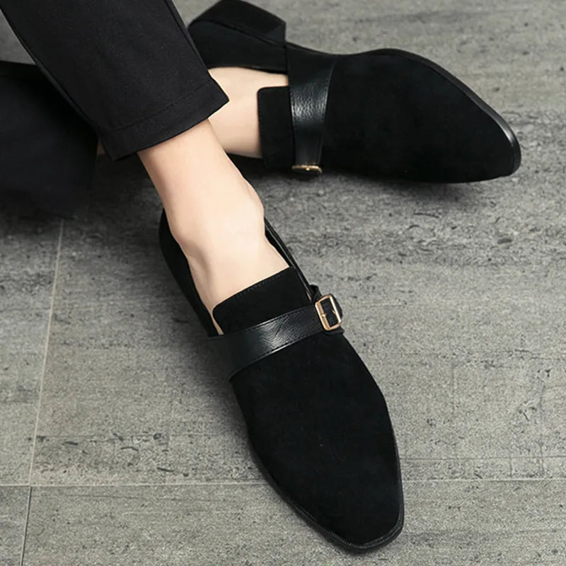 Belfort Suede Buckle Loafers