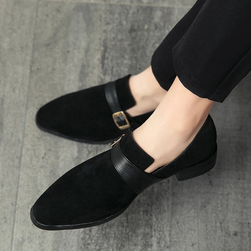 Belfort Suede Buckle Loafers