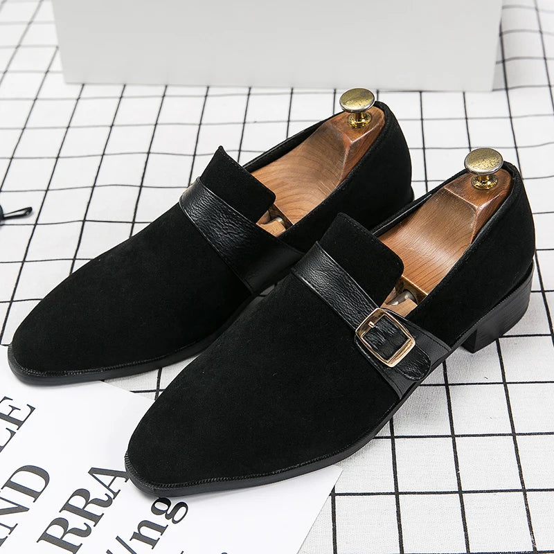 Belfort Suede Buckle Loafers