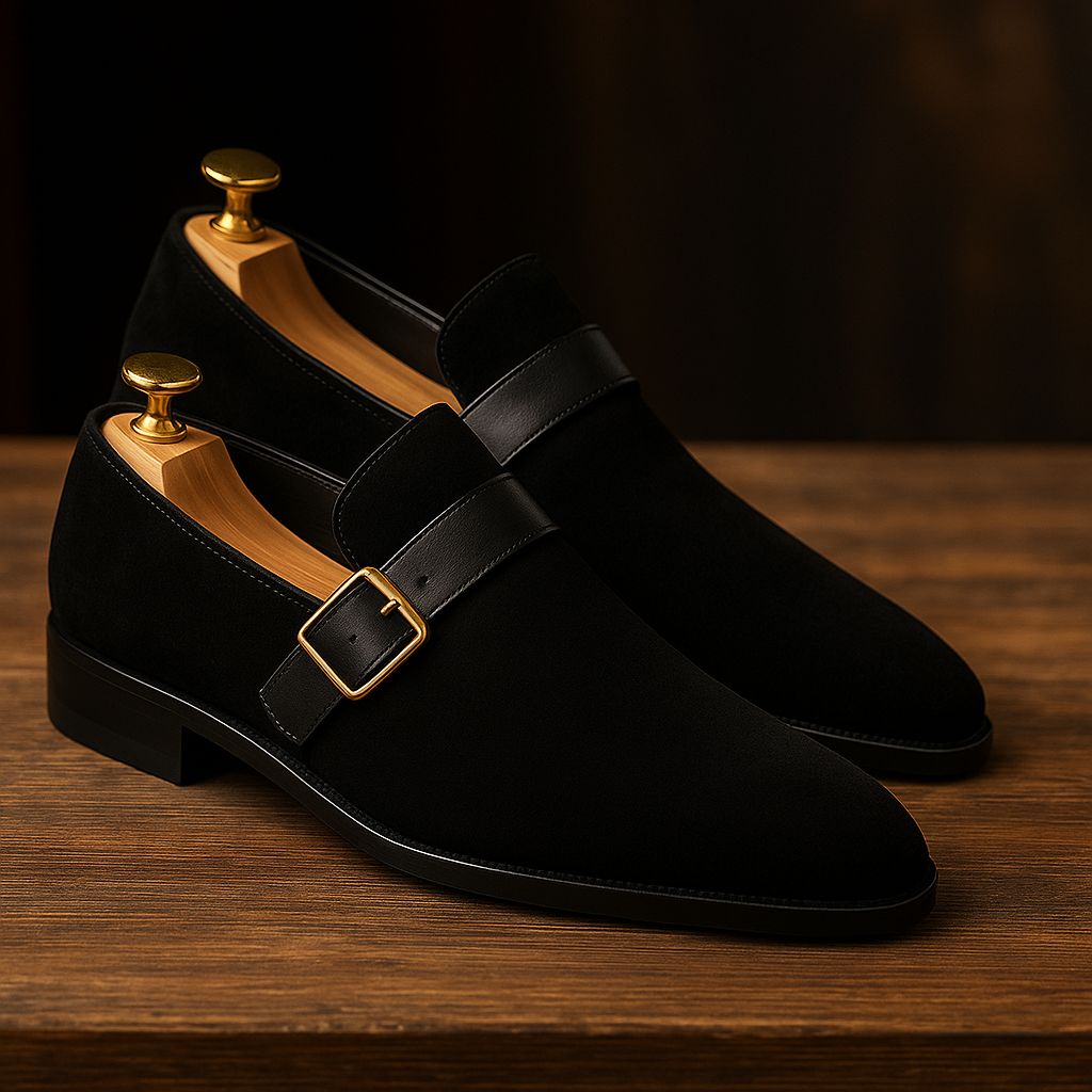 Belfort Suede Buckle Loafers