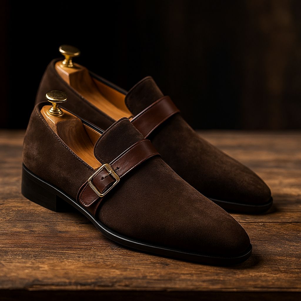 Belfort Suede Buckle Loafers