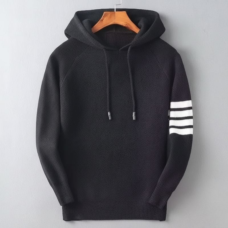 Marqeville Striped Knit Hoodie