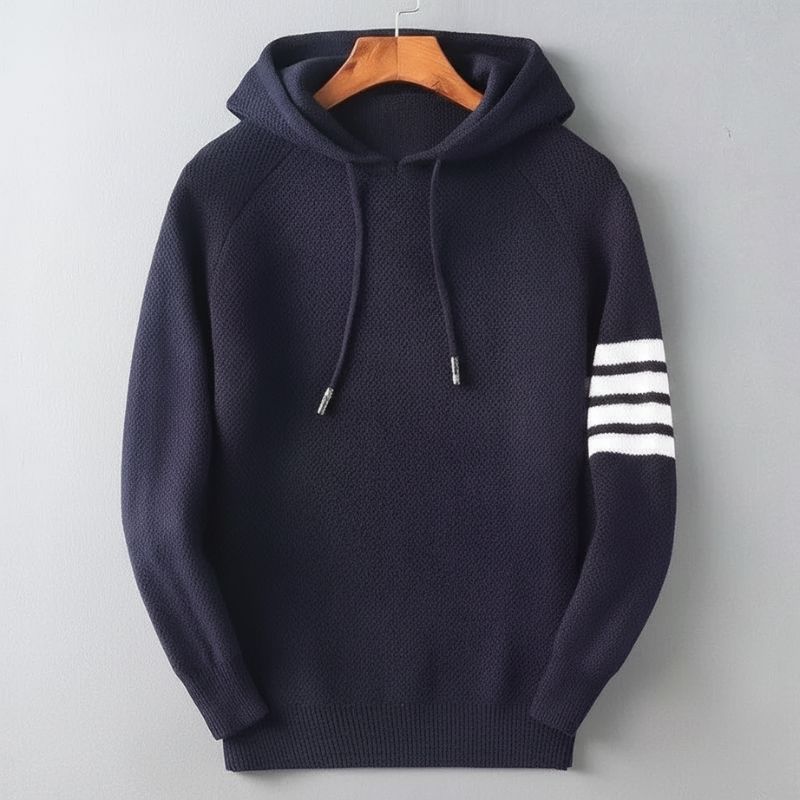 Marqeville Striped Knit Hoodie