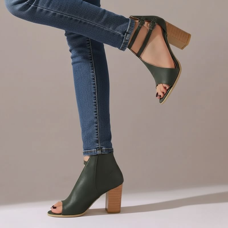 Cambriva Double Strap Block Heel Sandals