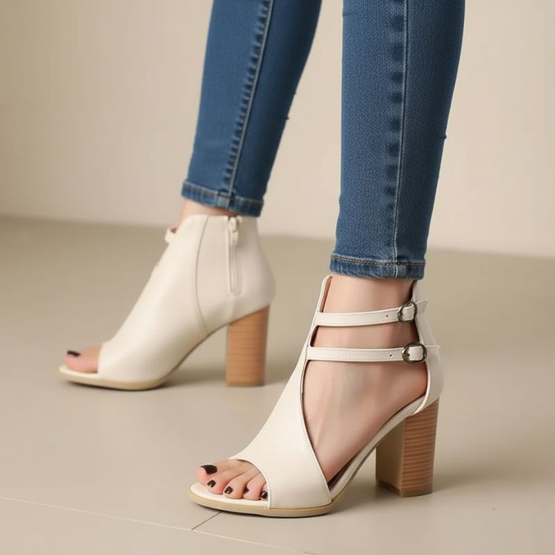 Cambriva Double Strap Block Heel Sandals