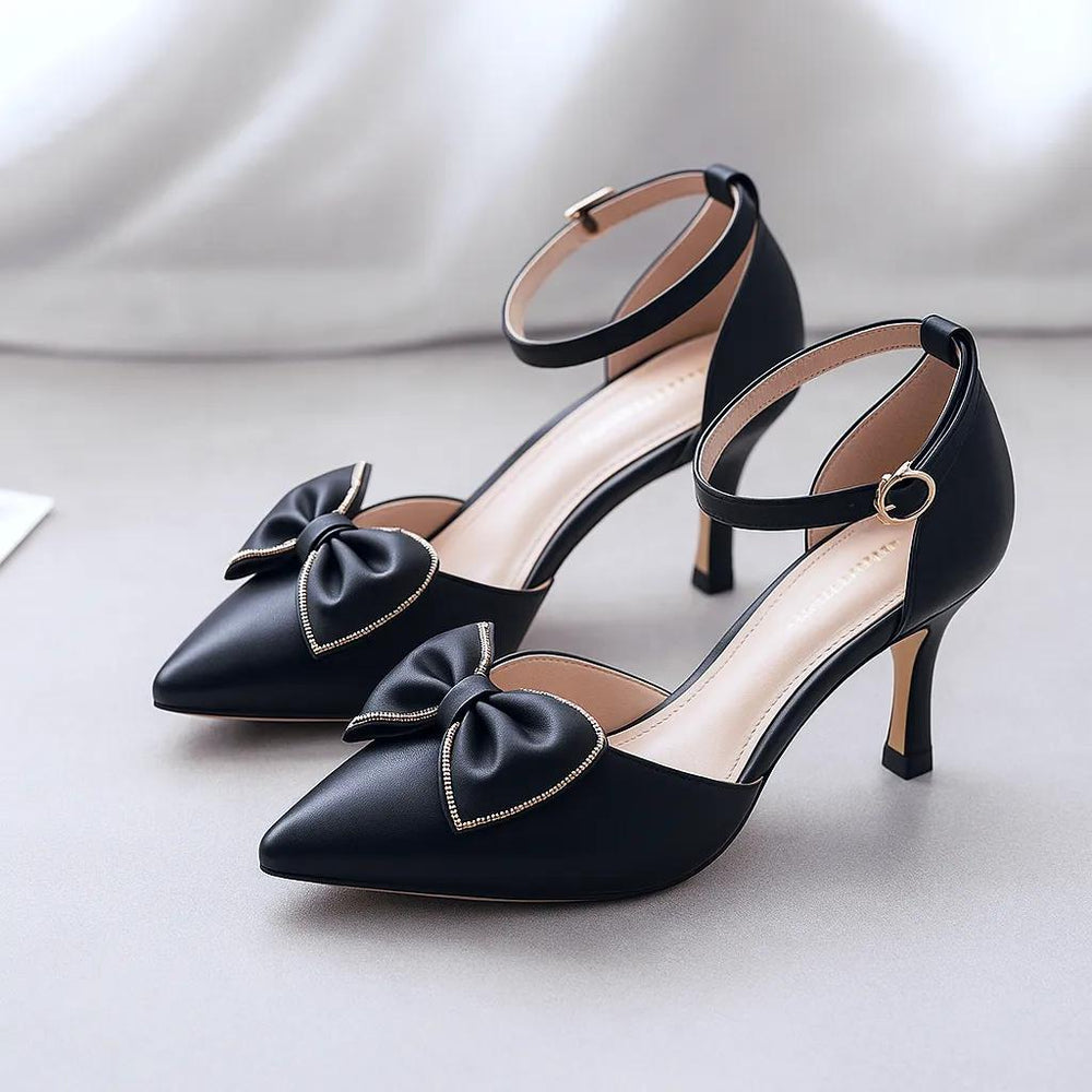 Elara Satin Bow Heels