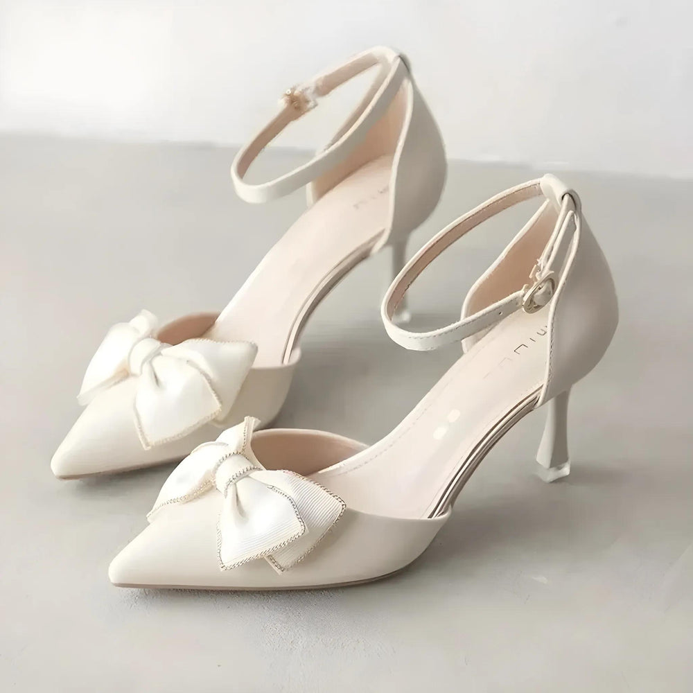Elara Satin Bow Heels