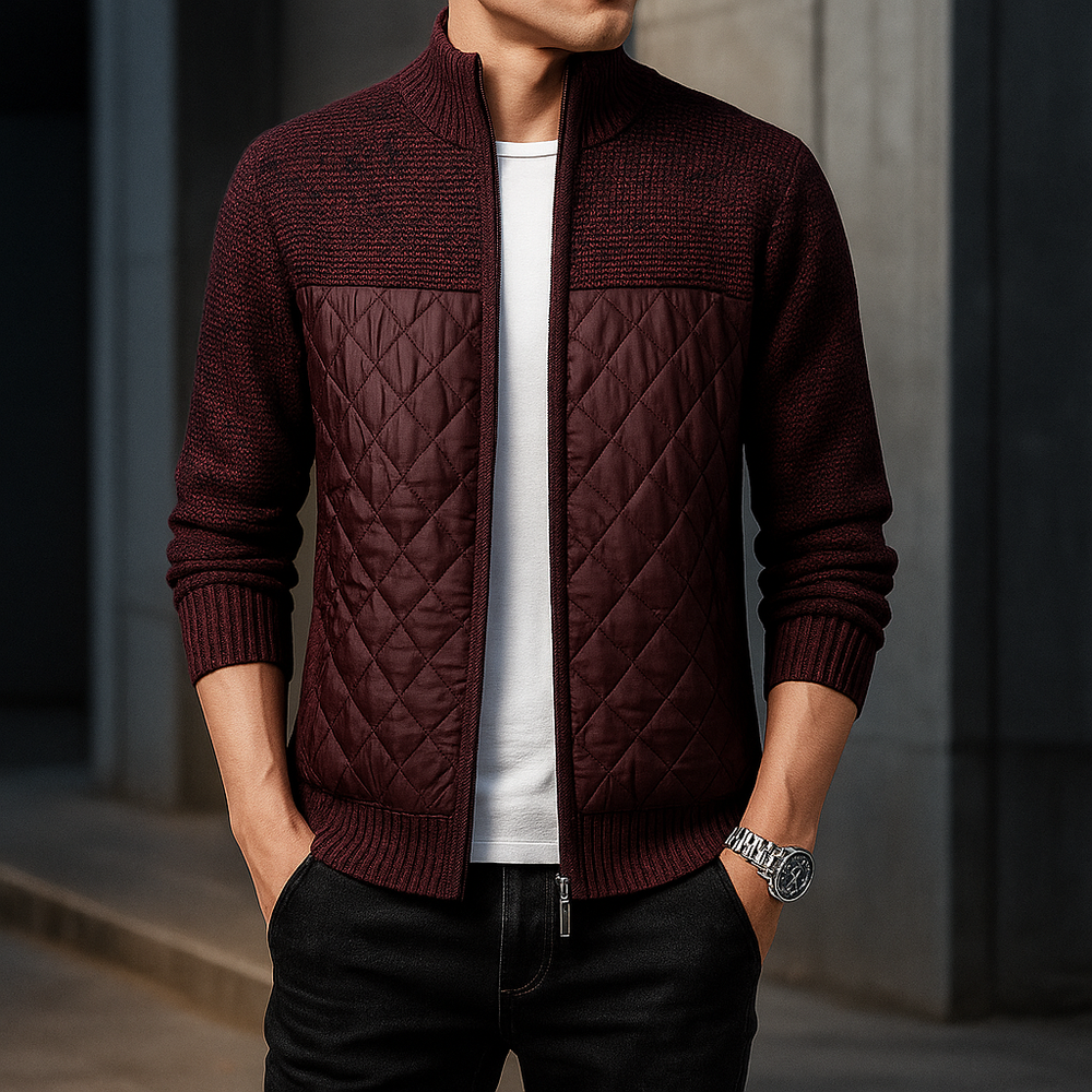 Diamond Stitch Classic Zip-up