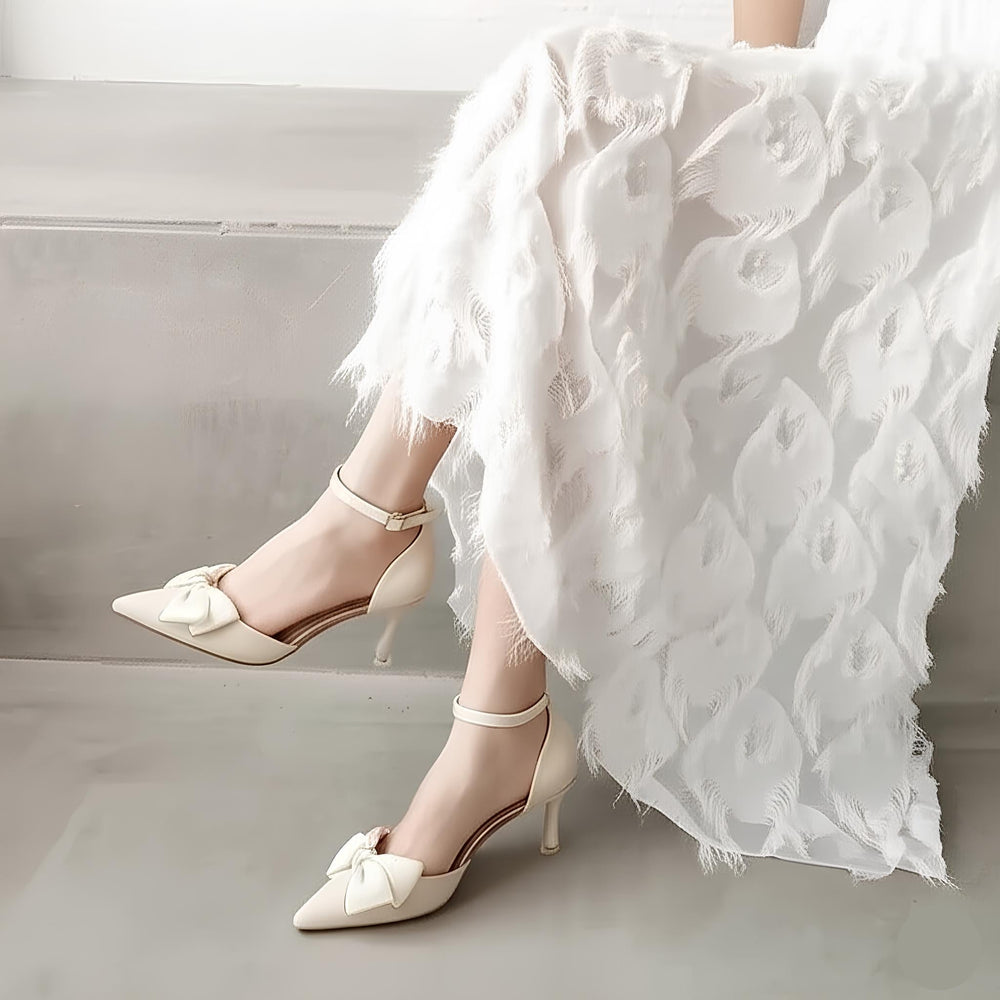 Elara Satin Bow Heels