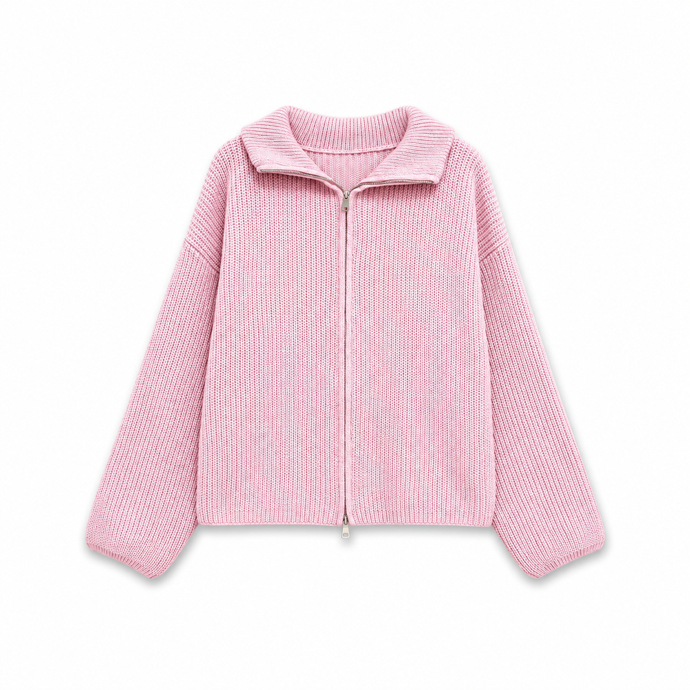 Lucca High Collar Zip Cardigan