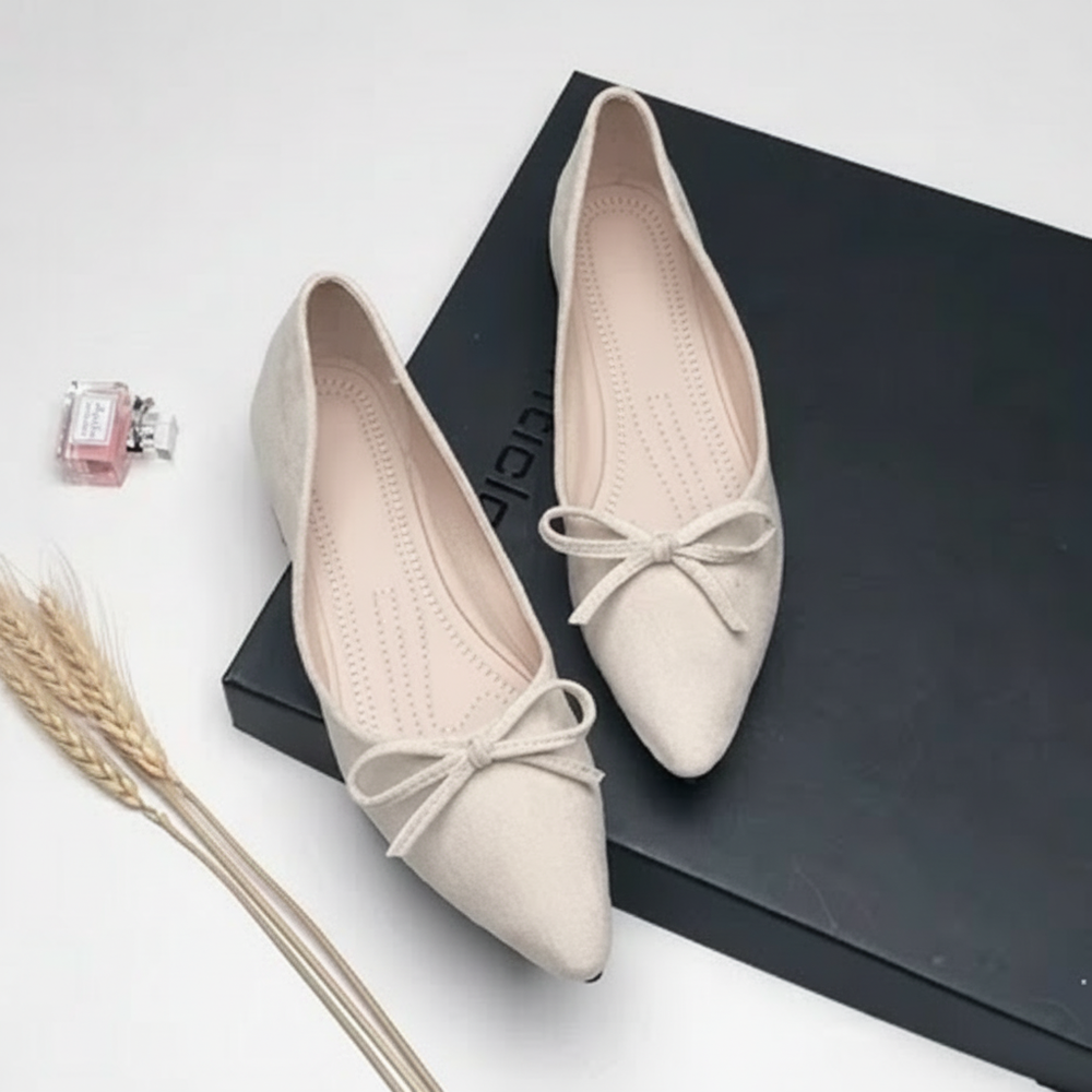 Maren Suede Bow Pointed Flat