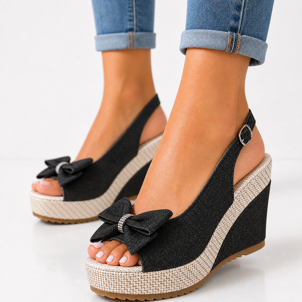 Quincy Bow Wedge Sandal