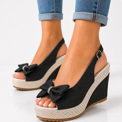 Quincy Bow Wedge Sandal