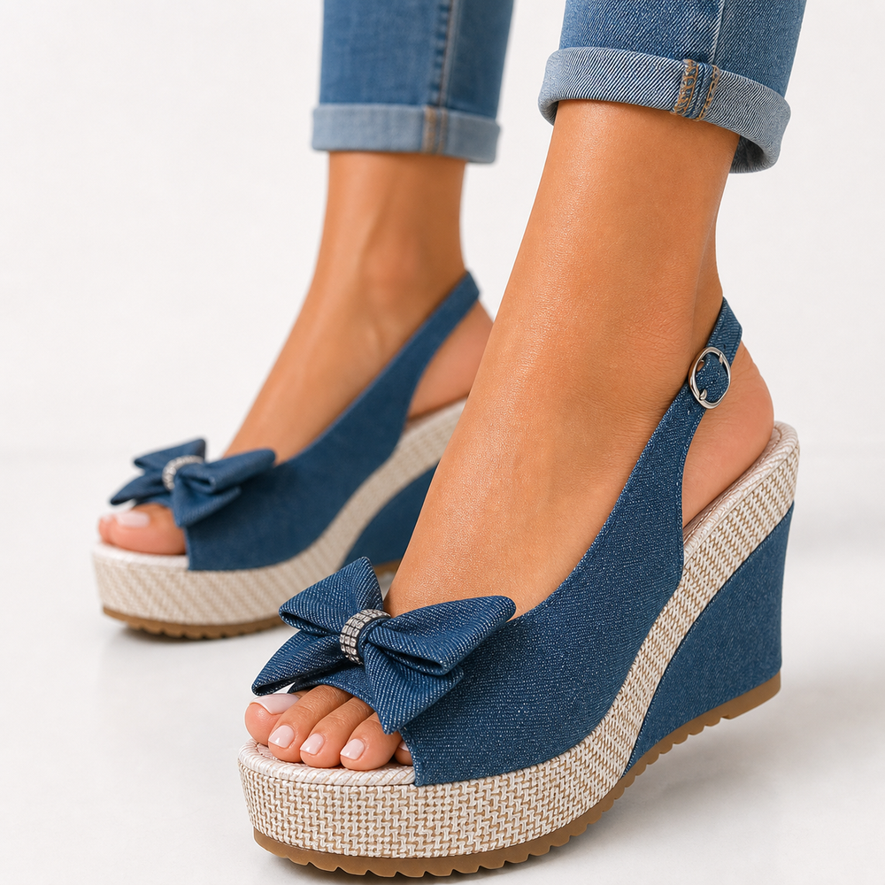 Quincy Bow Wedge Sandal