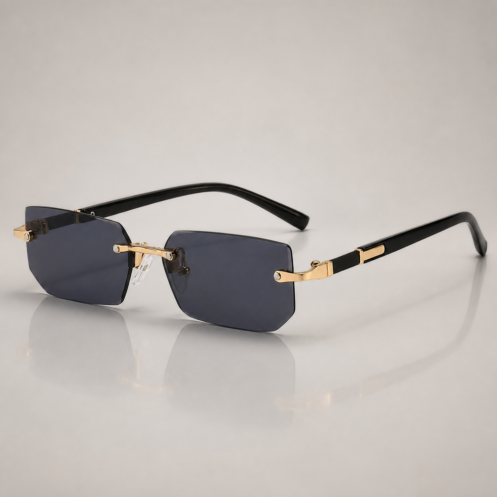 Sierra Rimless Rectangle Sunglasses