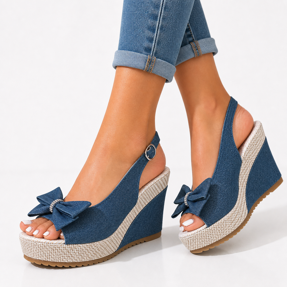 Quincy Bow Wedge Sandal