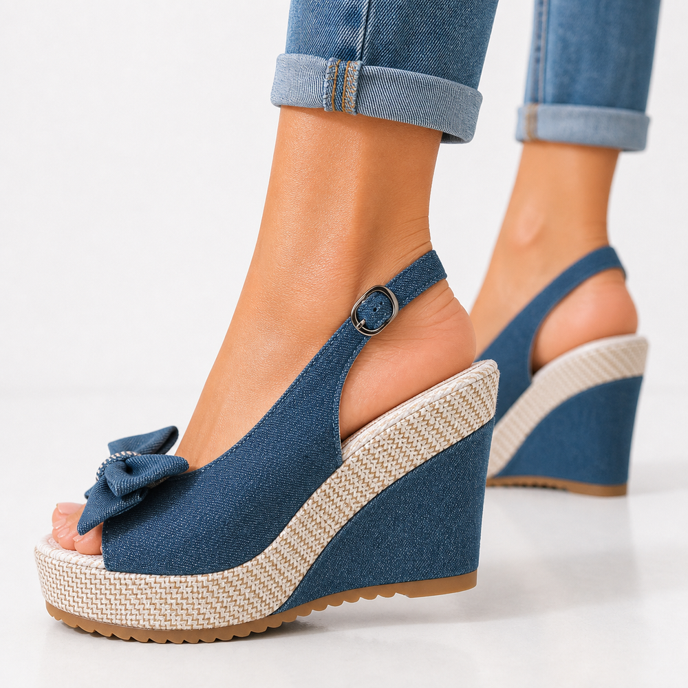 Quincy Bow Wedge Sandal