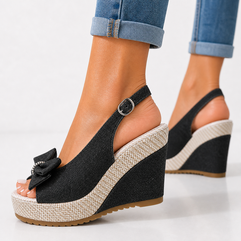 Quincy Bow Wedge Sandal