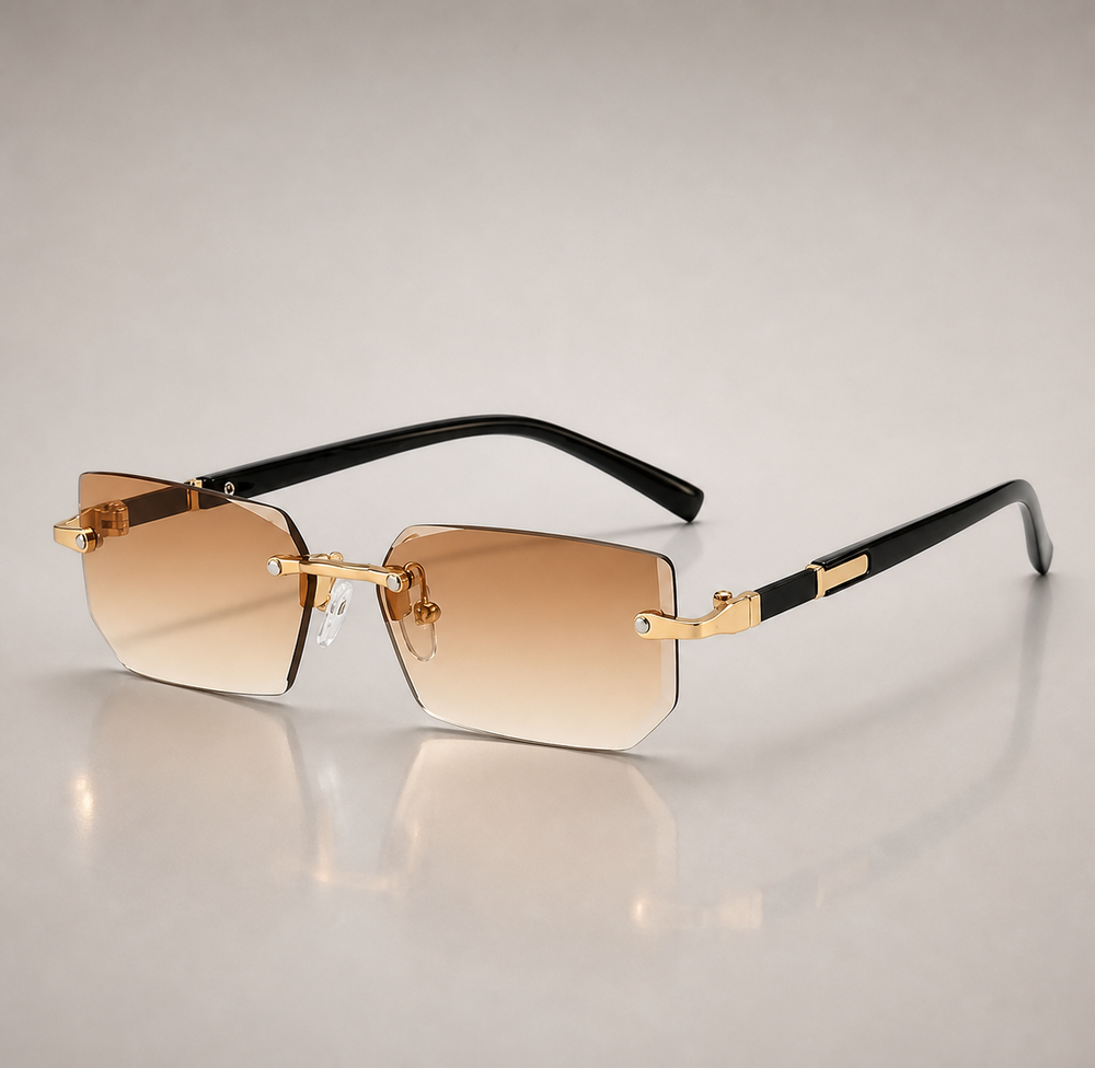 Sierra Rimless Rectangle Sunglasses