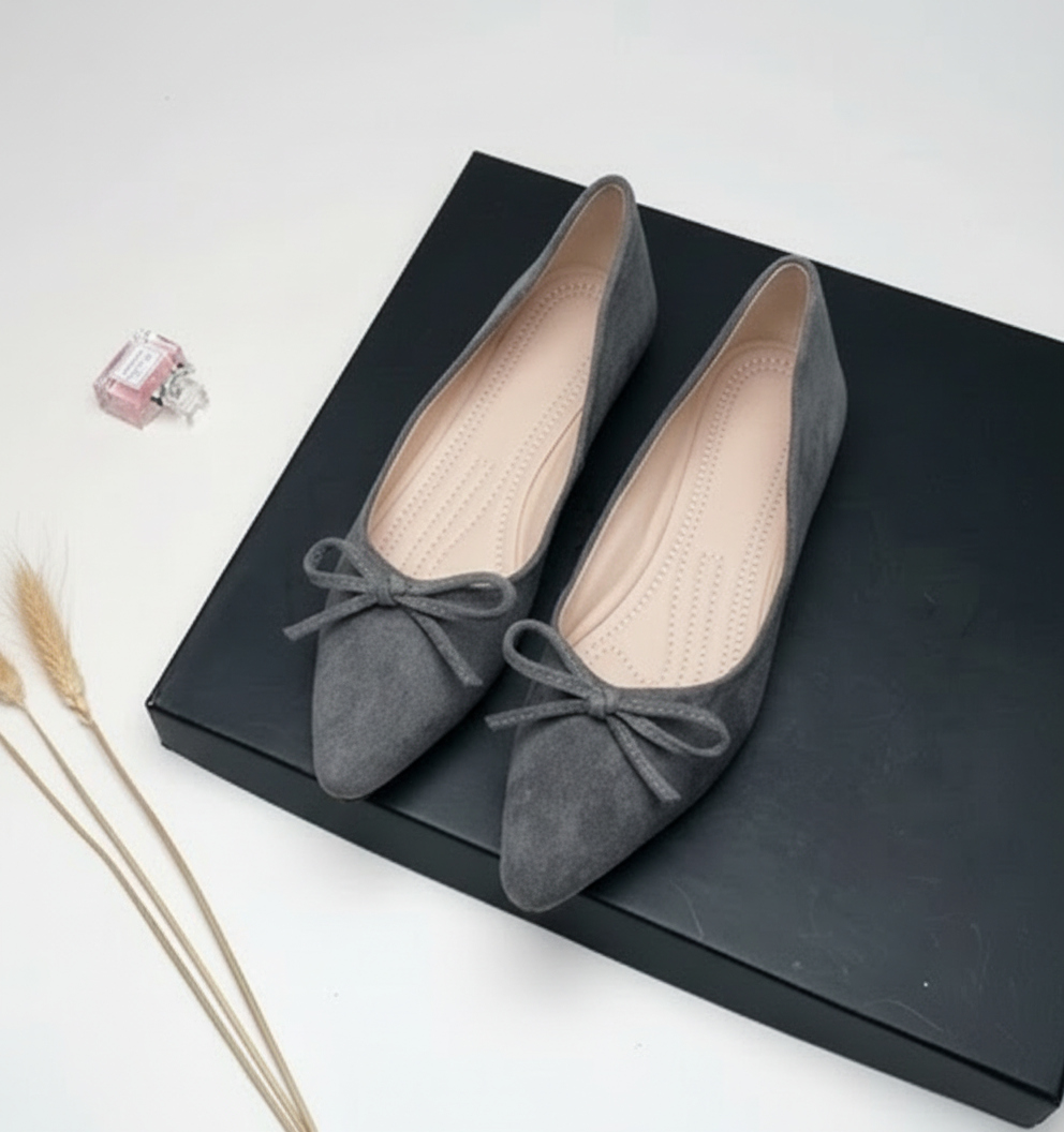 Maren Suede Bow Pointed Flat