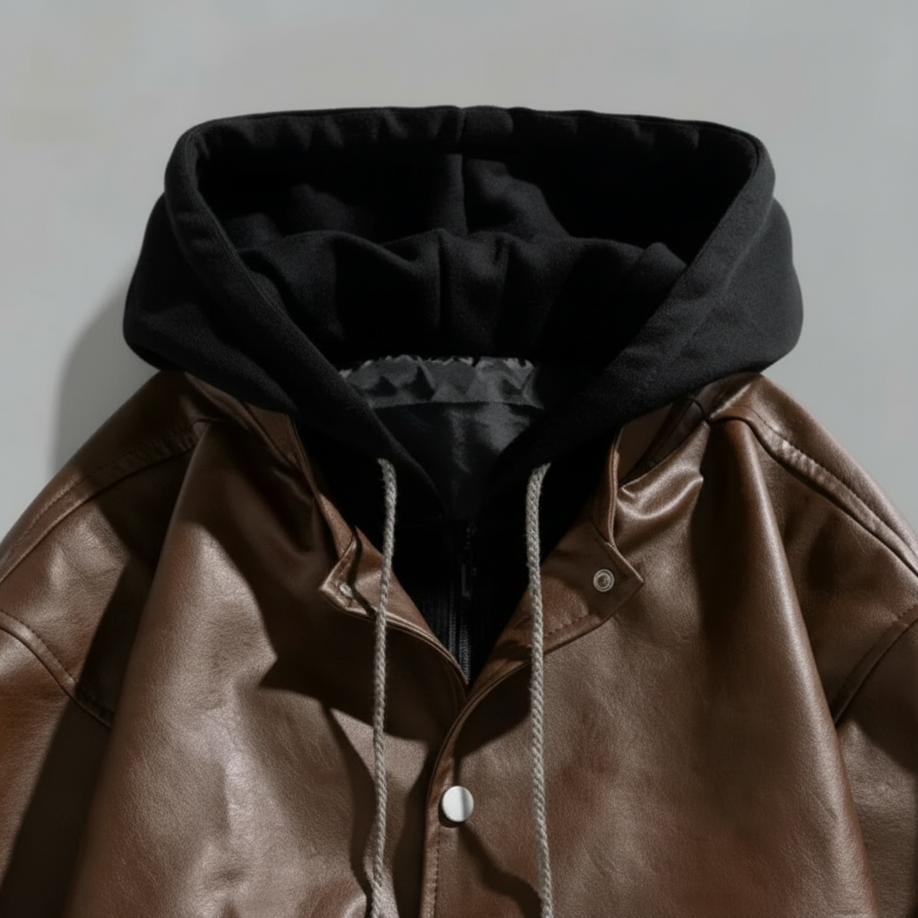 Valdez Hooded Leather Bomber