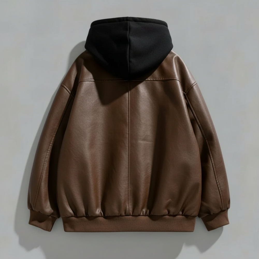 Valdez Hooded Leather Bomber