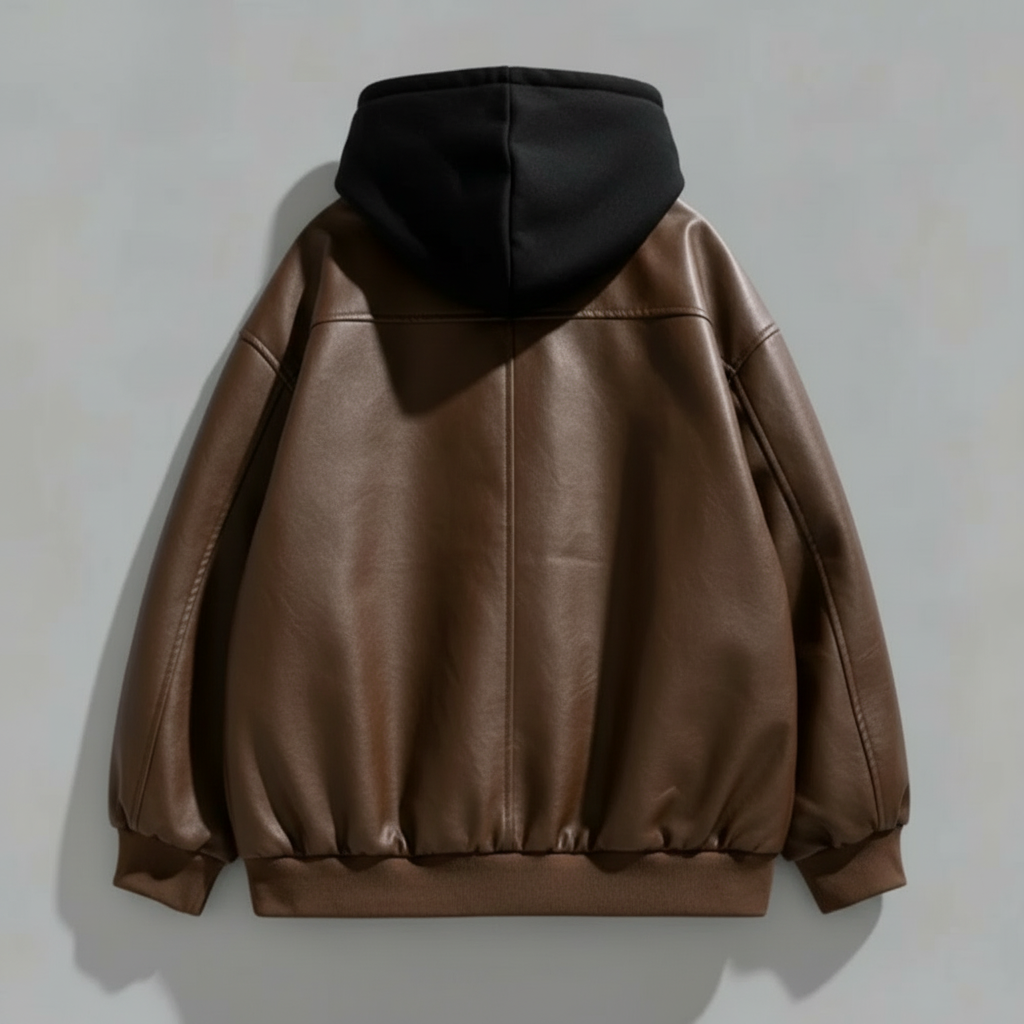 Valdez Hooded Leather Bomber