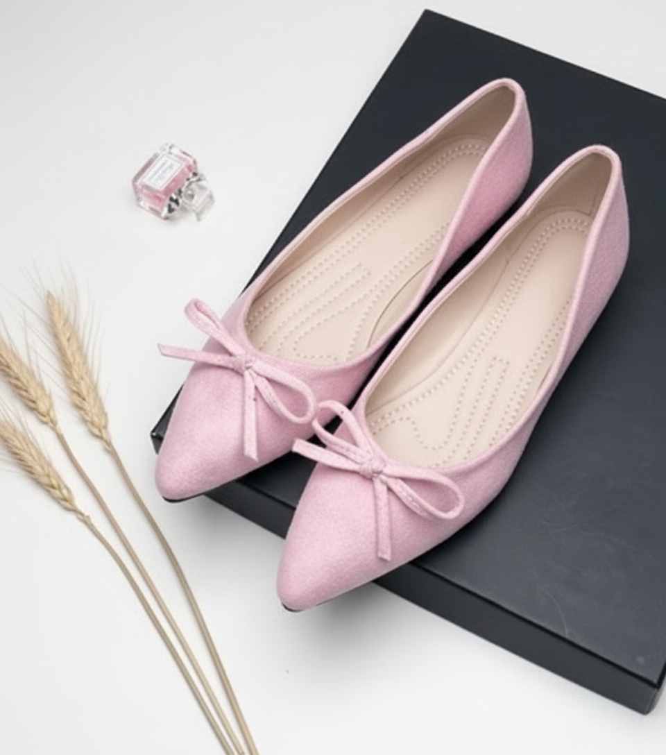 Maren Suede Bow Pointed Flat
