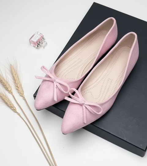 Maren Suede Bow Pointed Flat