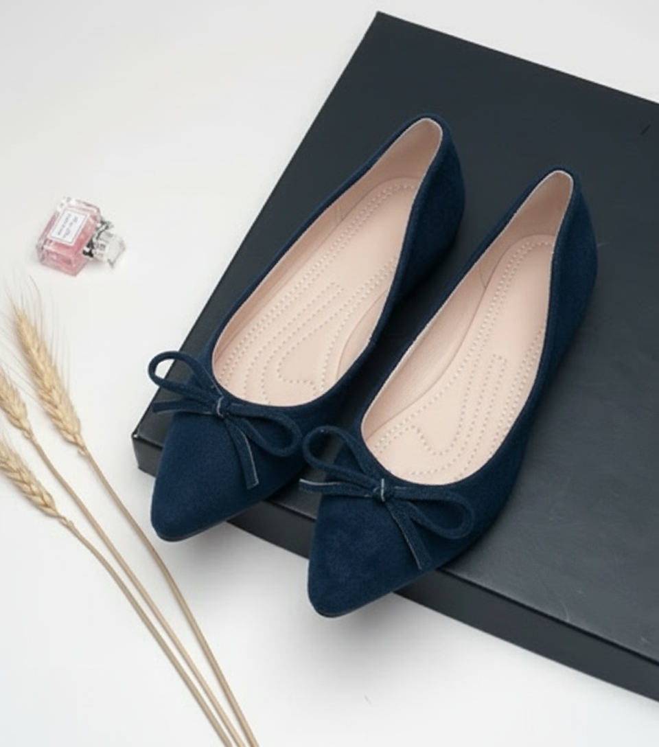 Maren Suede Bow Pointed Flat