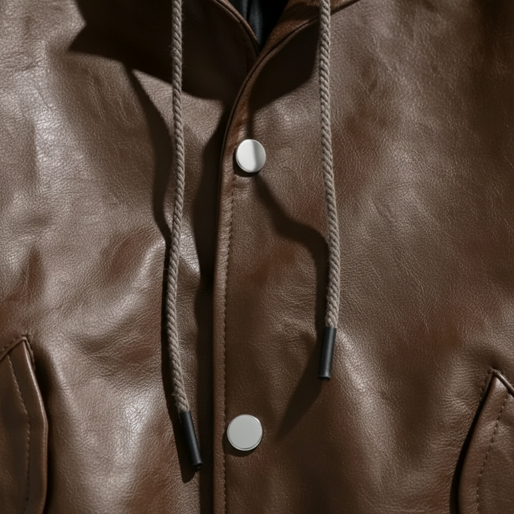 Valdez Hooded Leather Bomber