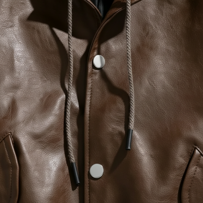 Valdez Hooded Leather Bomber