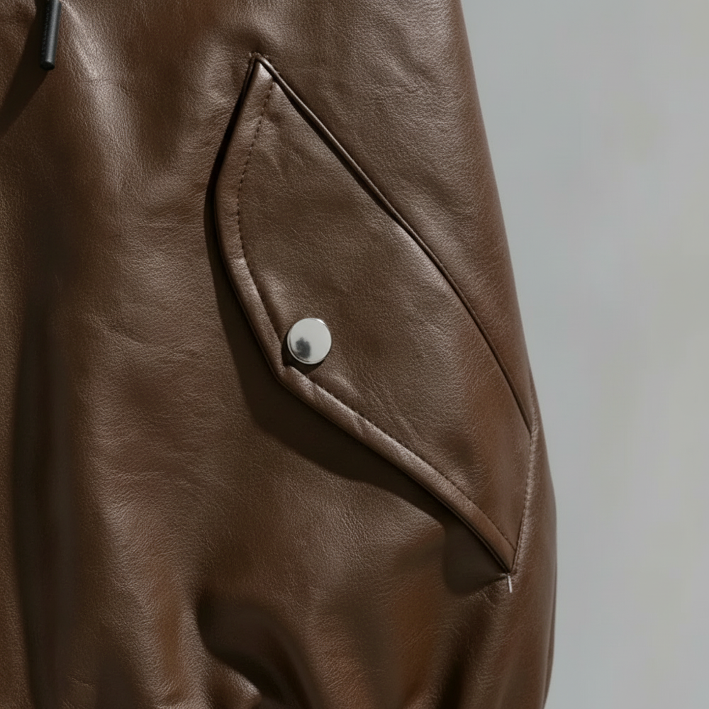 Valdez Hooded Leather Bomber