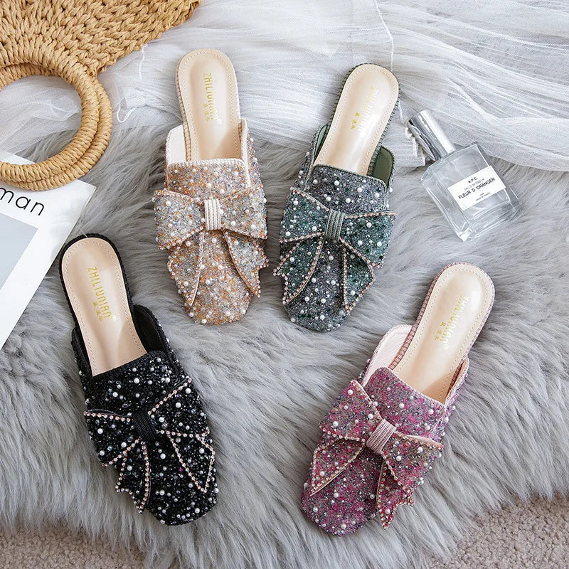 Solene Pearl Bow Mule