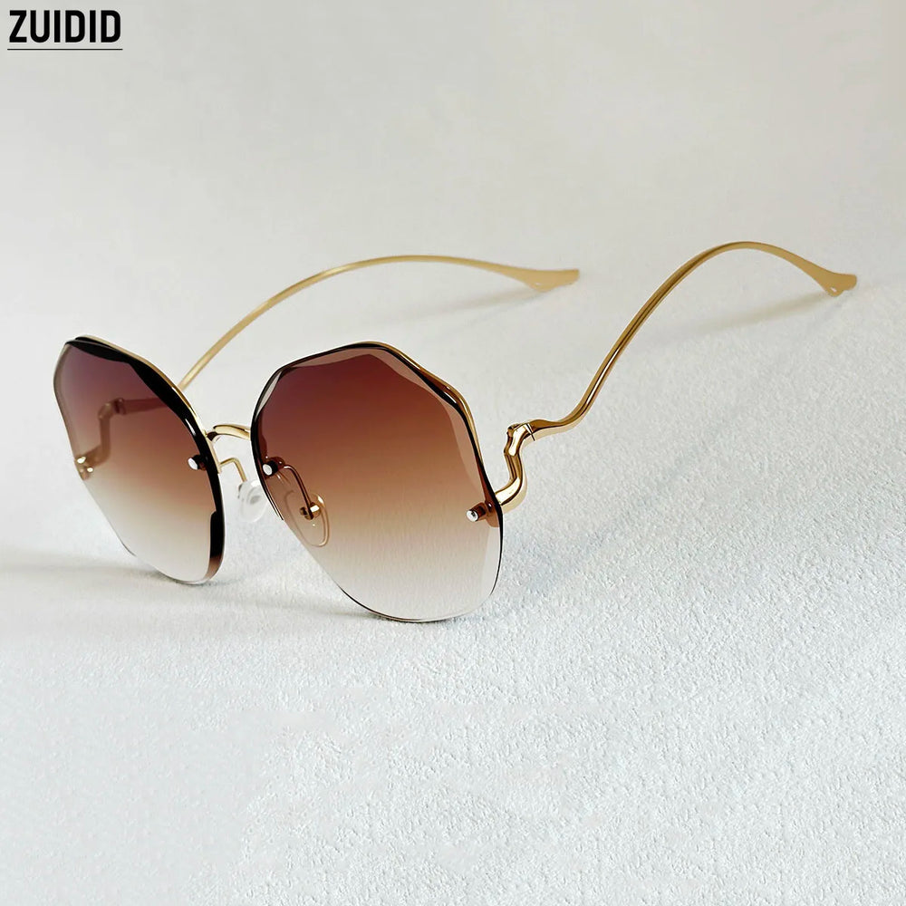 Lyra Rimless Oval Sunglasses