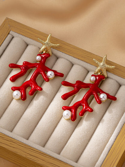 Maris Coral Earrings
