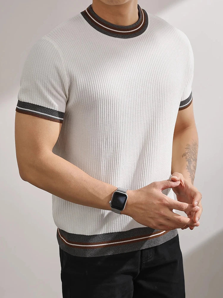 Arezzo Contrast Rib Knit Tee