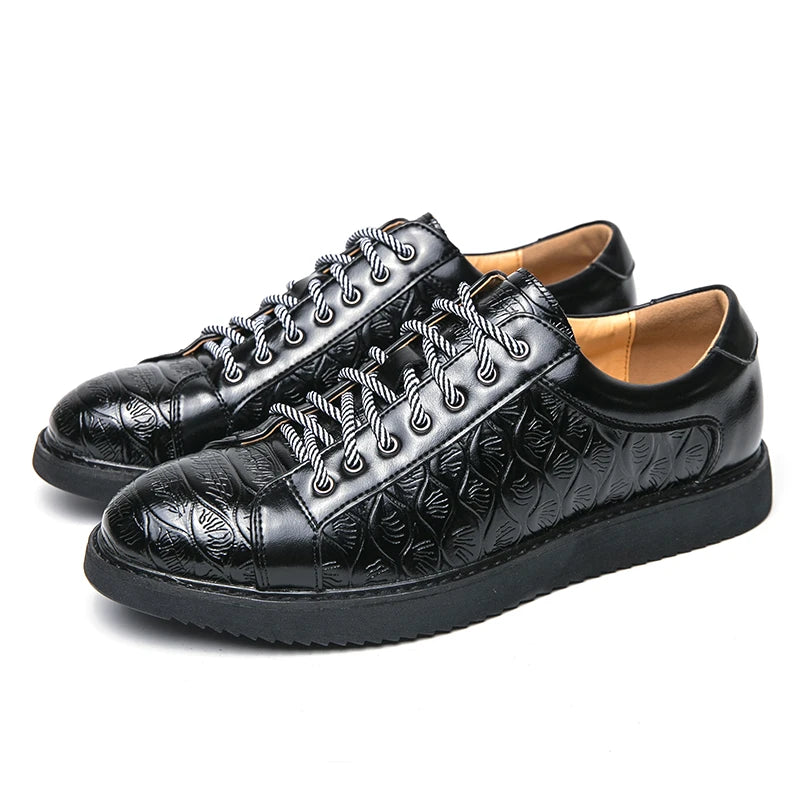 Lucca Embossed Lace-Up Shoes