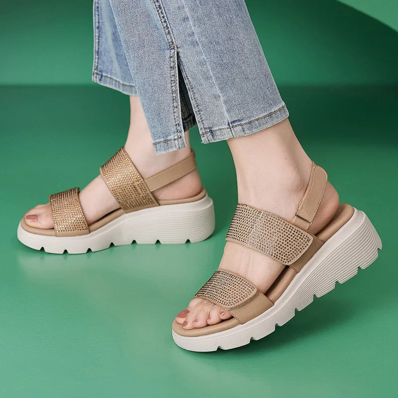Portofino Crystal Wedge Sandal