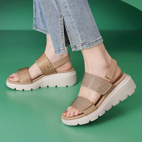 Portofino Crystal Wedge Sandal