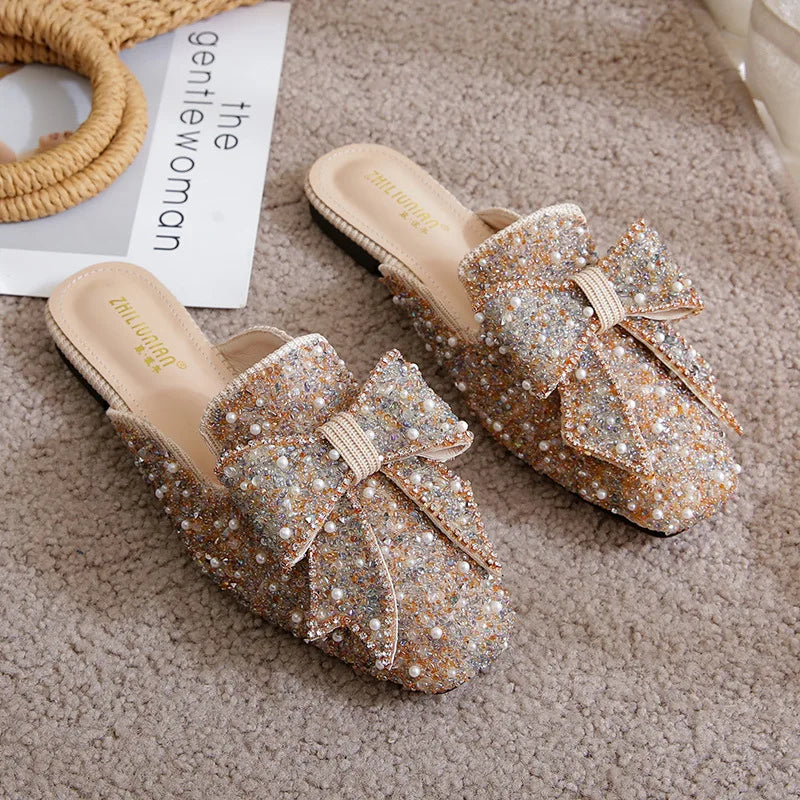 Solene Pearl Bow Mule