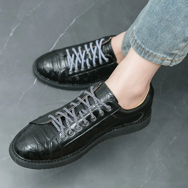 Lucca Embossed Lace-Up Shoes