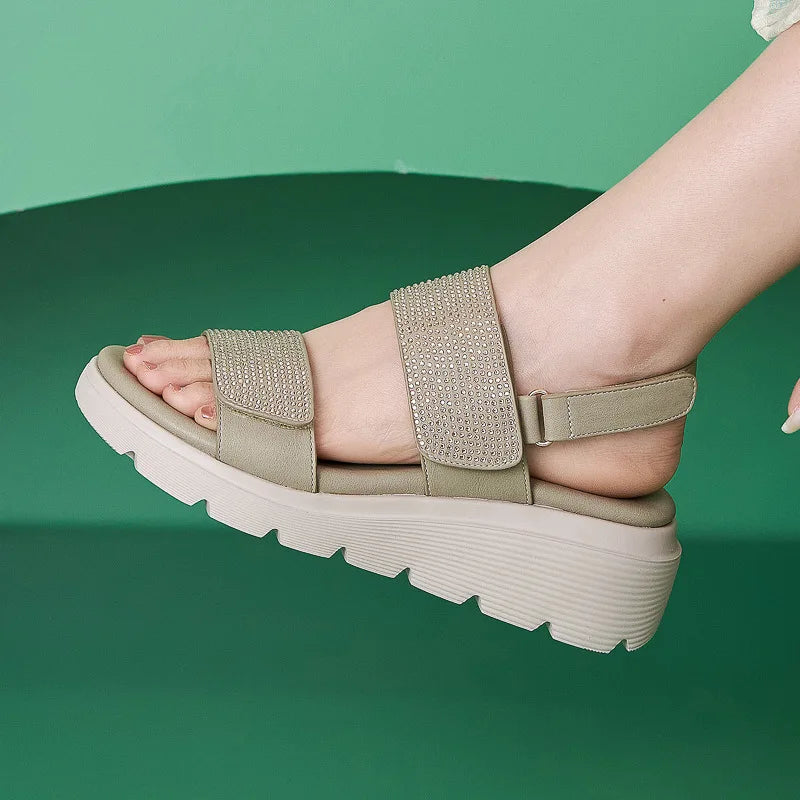 Portofino Crystal Wedge Sandal
