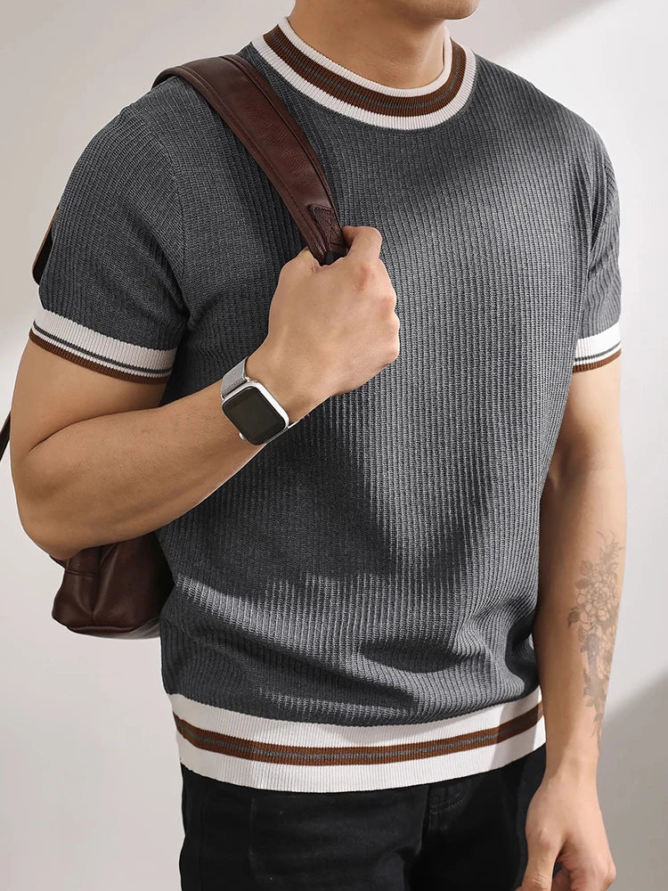 Arezzo Contrast Rib Knit Tee