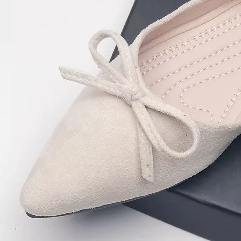Maren Suede Bow Pointed Flat