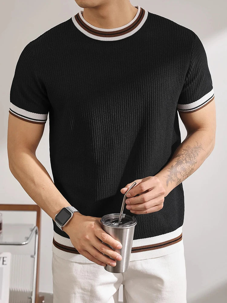 Arezzo Contrast Rib Knit Tee
